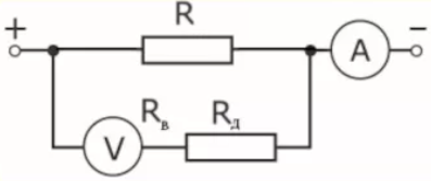 Схема вольтметра с добавочным сопротивлением