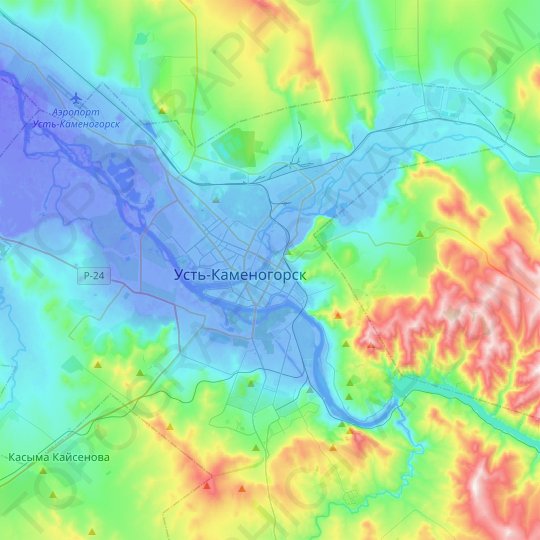 Карта усть каменогорска с улицами и домами подробно со спутника