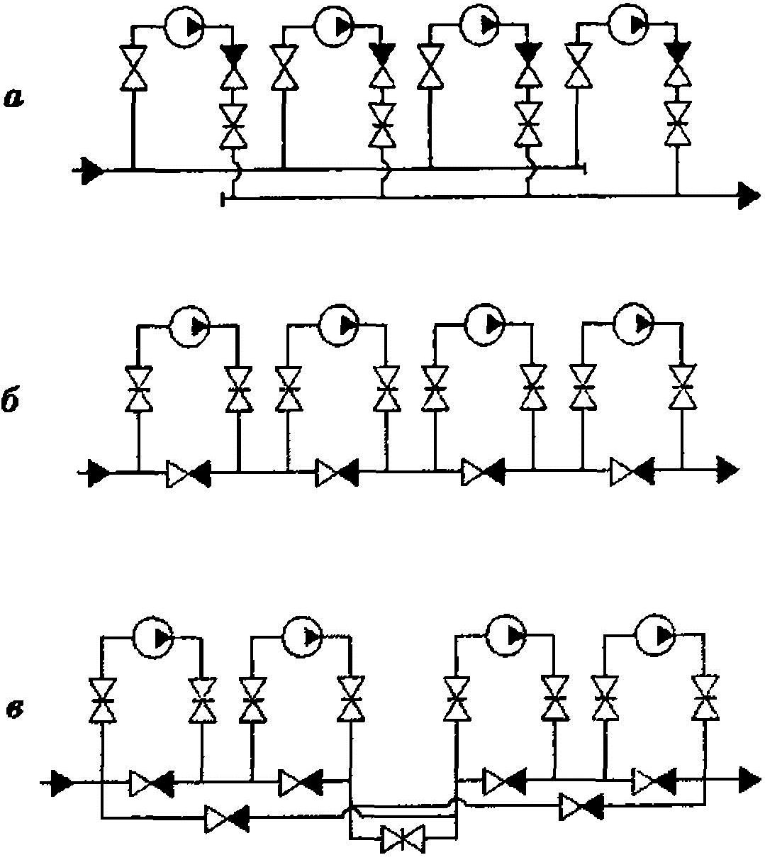 Схемы соединения насосов. Схема параллельного подключения насосов. Схема последовательного подключения насосов. Последовательно параллельное соединение магистральных насосов. Параллельное соединение насосов схема.