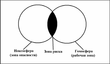 На рисунке представлено расположение гомосферы и ноксосферы характеризующее