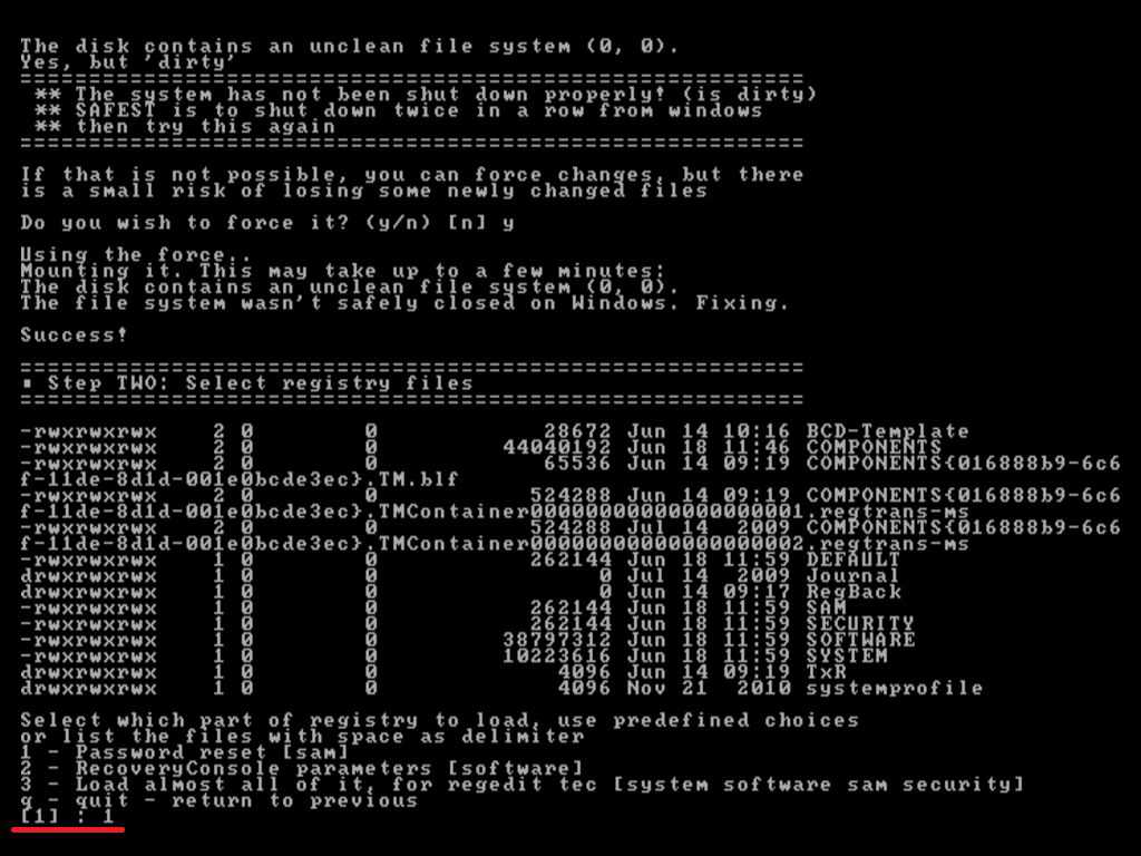 Nt password editor. BOOTPASS инструкция. Offline NT password and Registry Editor. The Disk contains an unclean.