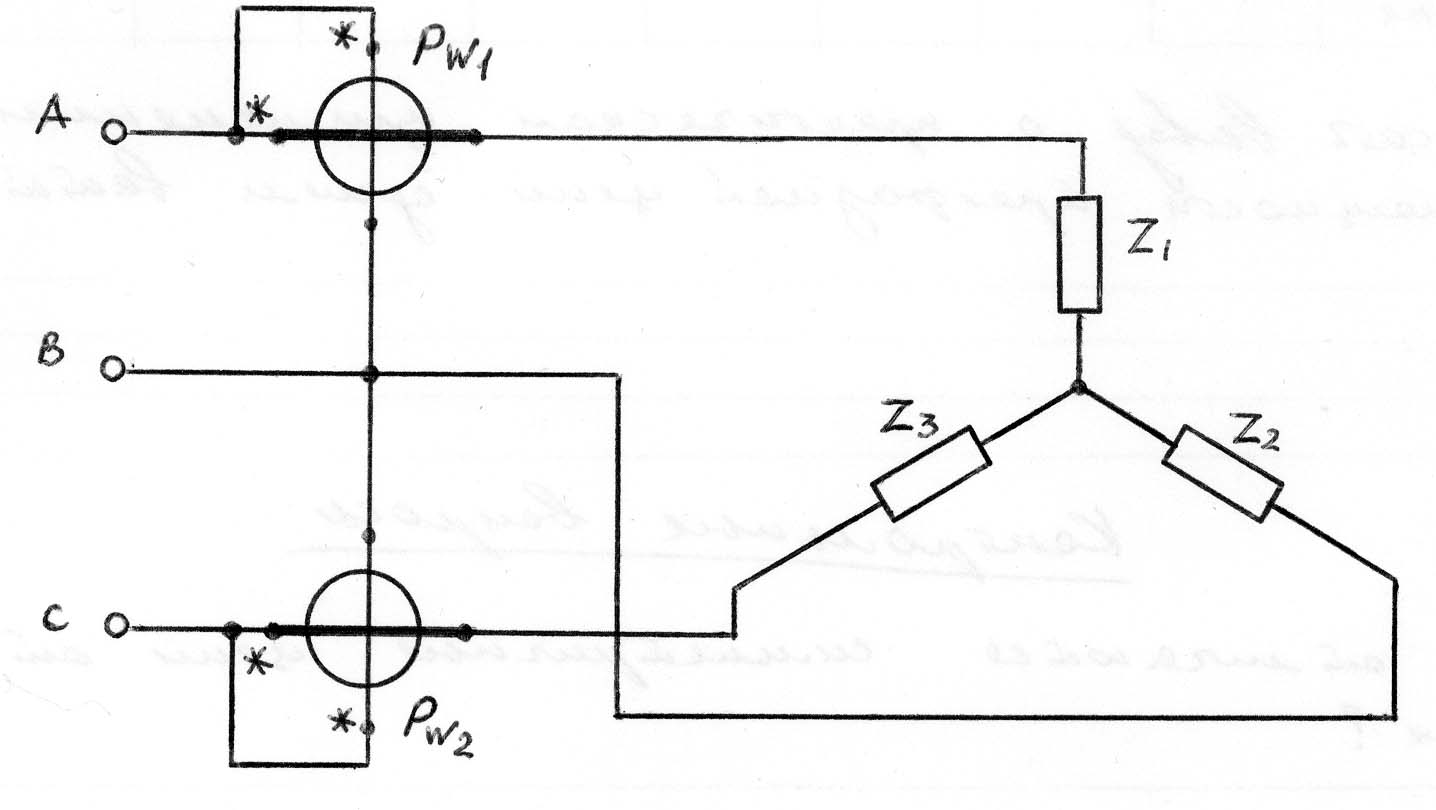 Схема подключения ваттметра в трехфазную сеть