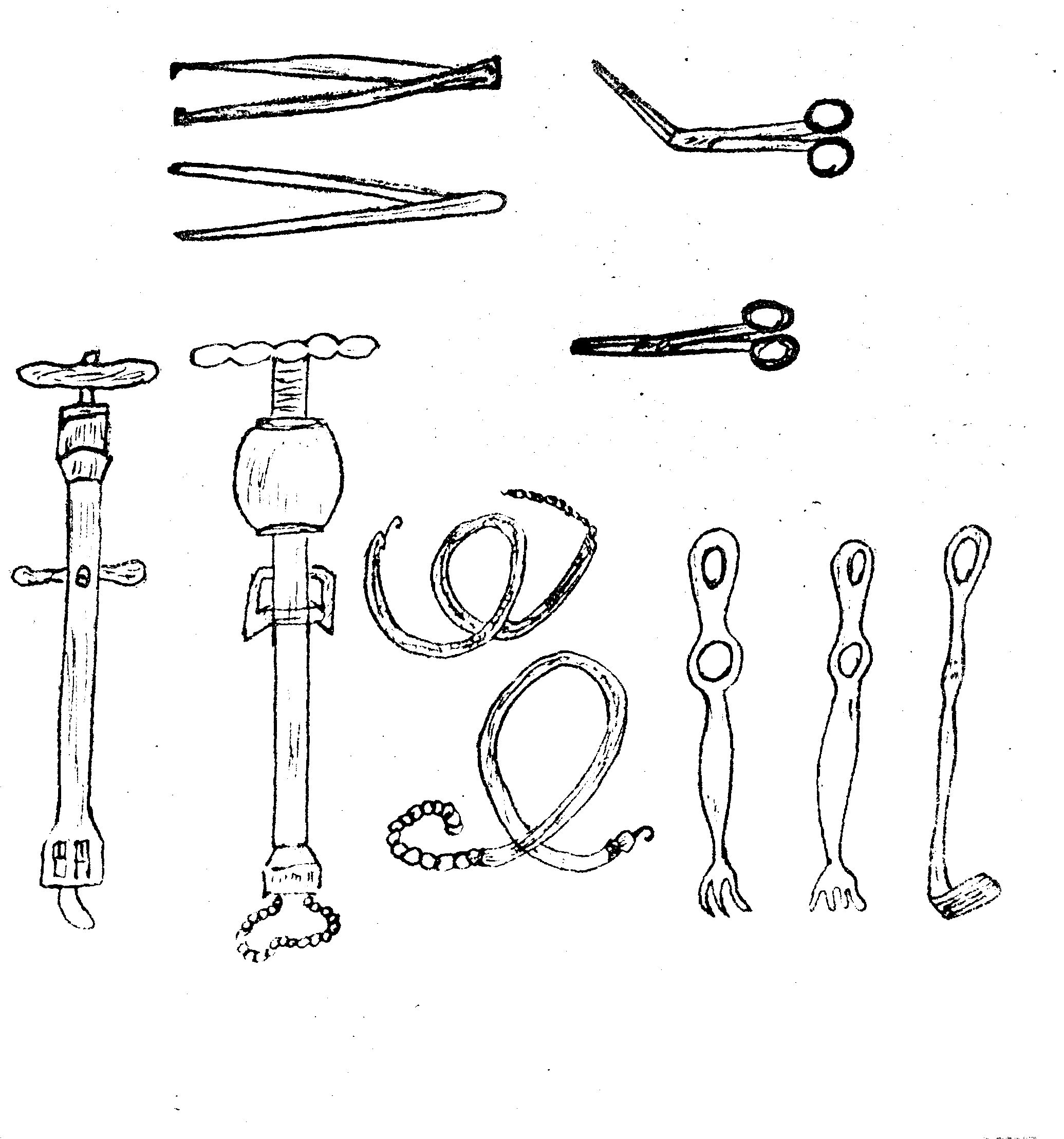 Рисунок хирургических инструментов