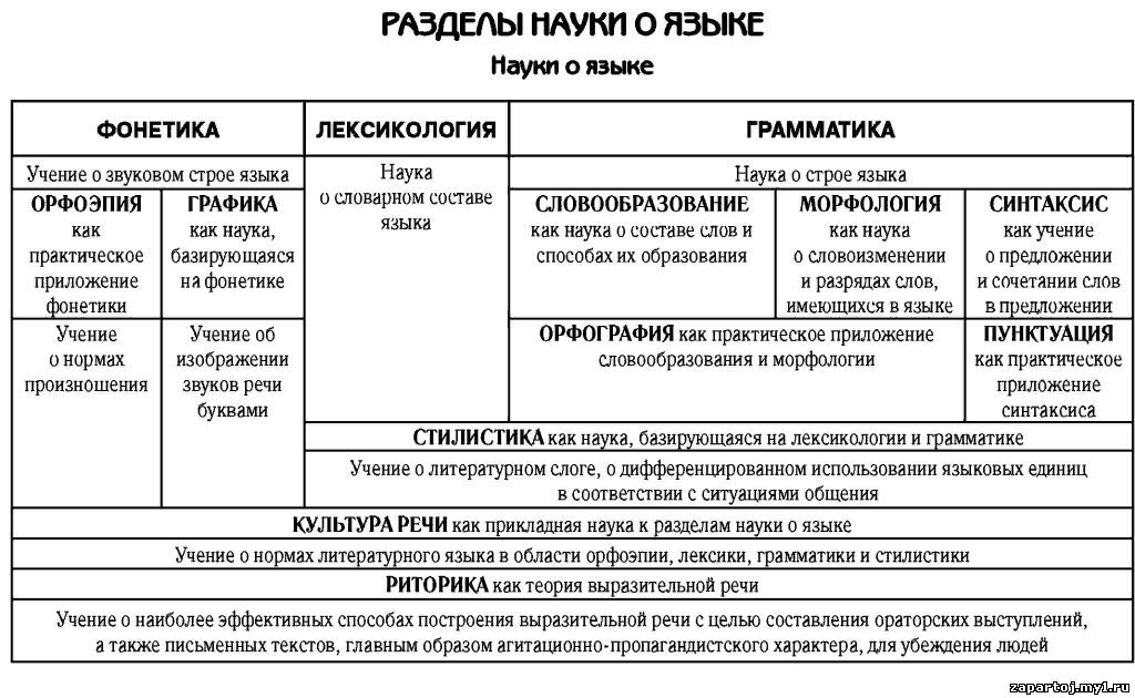 Как составить сложный план на тему разделы науки о языке