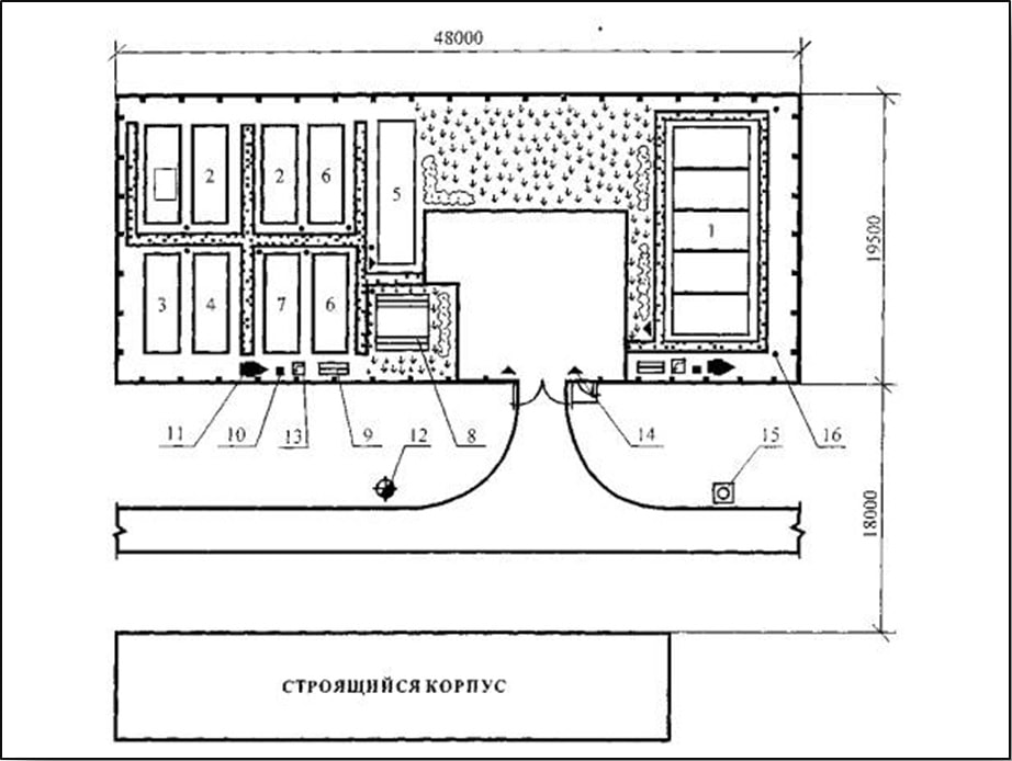 Схема строительного городка