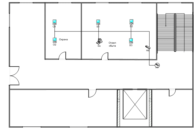 План здания в visio