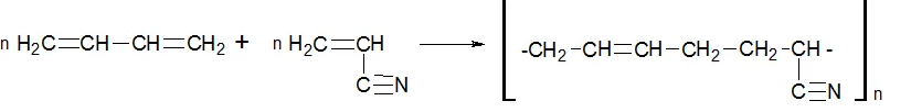 Бутадиен 1 3 формула. Бутадиен нитрильный каучук формула. Реакция получения бутадиен нитрильного каучука. Бутадиен-нитрильный каучук Синтез. Полимеризация бутадиен нитрильного каучука.