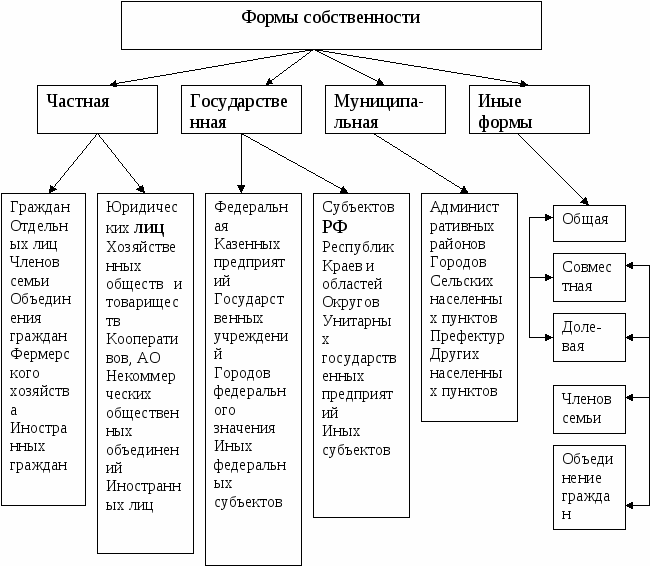 Субъекты муниципальной собственности схема