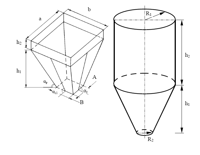 Чертеж бункера для сыпучих материалов