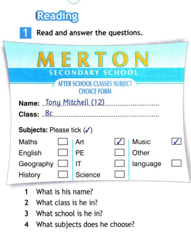 Listening 5 form. Read and answer the questions 4 класс. Subject choice form. Answer the questions 5 класс. Read and answer 3 класс.