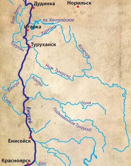 Река тунгуска хабаровский край подробная карта