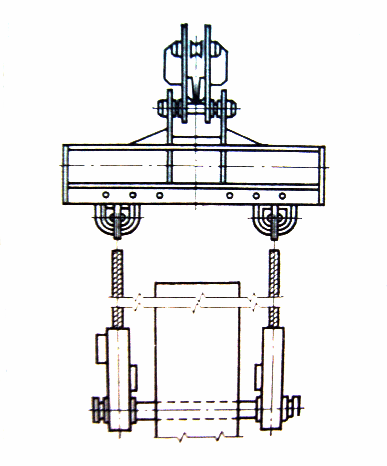 Траверса колонны. Траверса унифицированная, ЦНИИОМТП, РЧ-455-69. Траверса РЧ-455-69. Траверса унифицированная для подъема колонн. Унифицированная траверса для монтажа колонн.