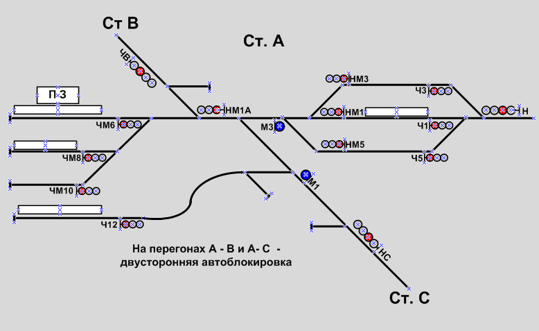 Схема станции жд со светофорами