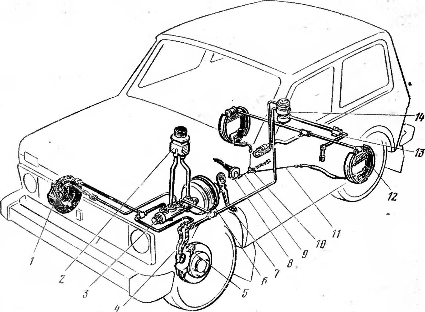 Схема тормозной системы ваз 2106