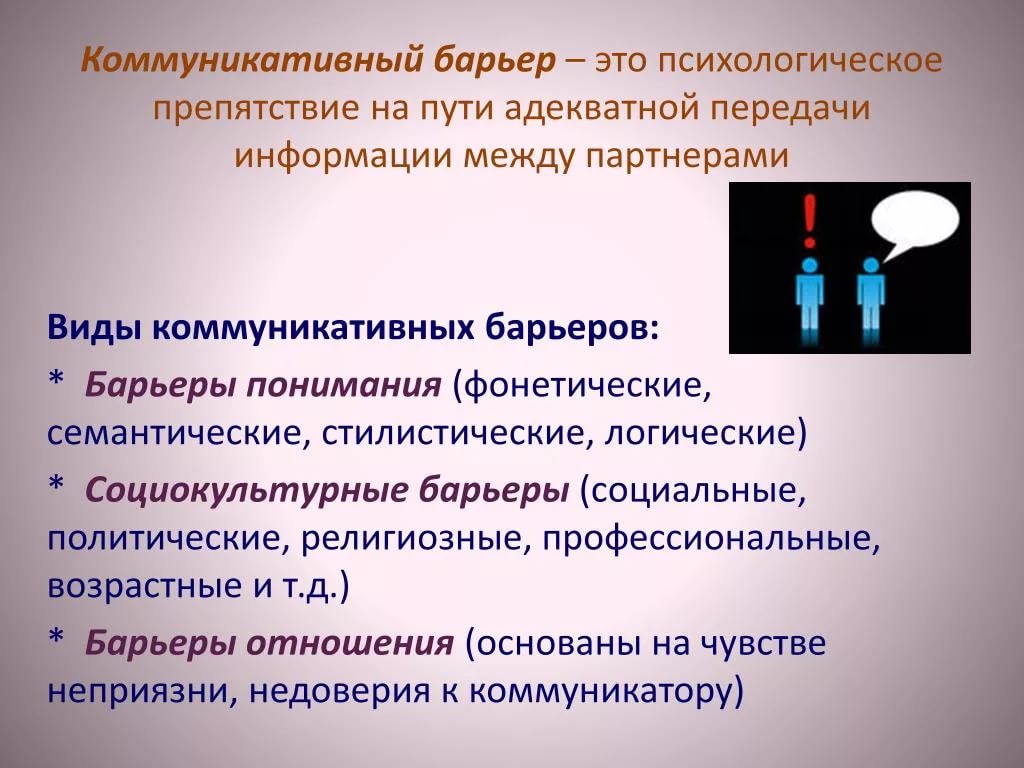 Стилистический коммуникативный барьер. Почему эффективность общения связывают с коммуникативной стороной.