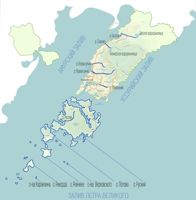 Карта залива петра великого и побережья приморского края подробная