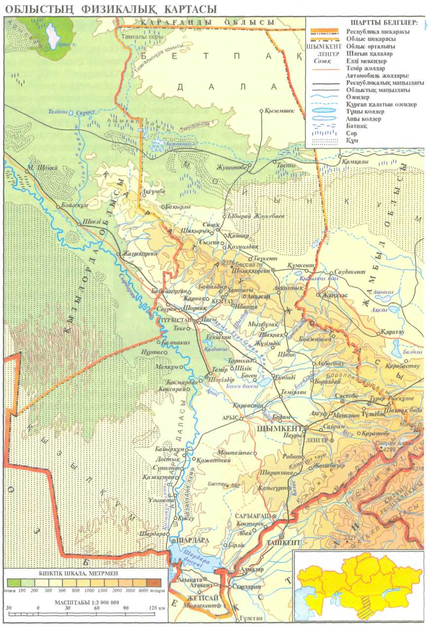 Карта туркестанской области