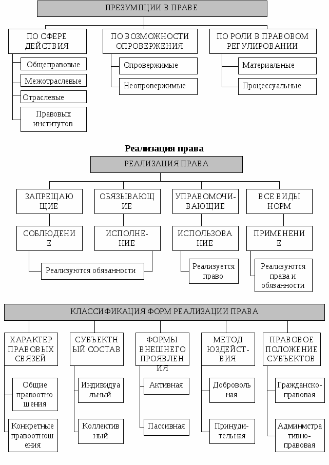 Элементы юридических презумпций