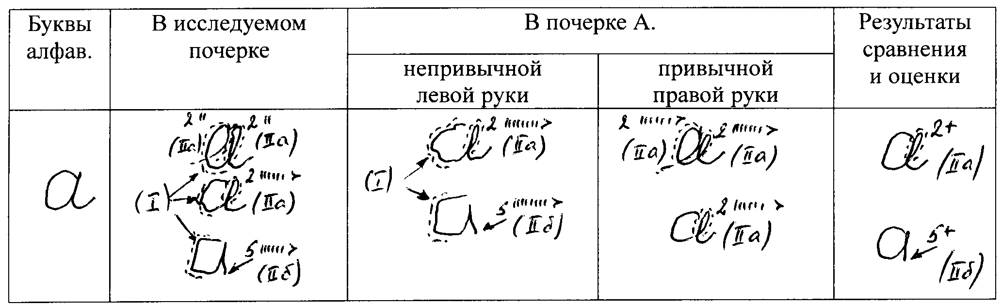 Описание почерка в криминалистике образец заполнения