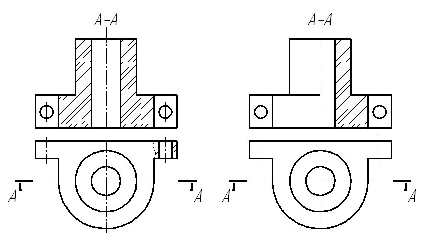 Виды разрезов на чертежах деталей