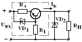 Стабилизатор напряжения на pnp транзисторе схема