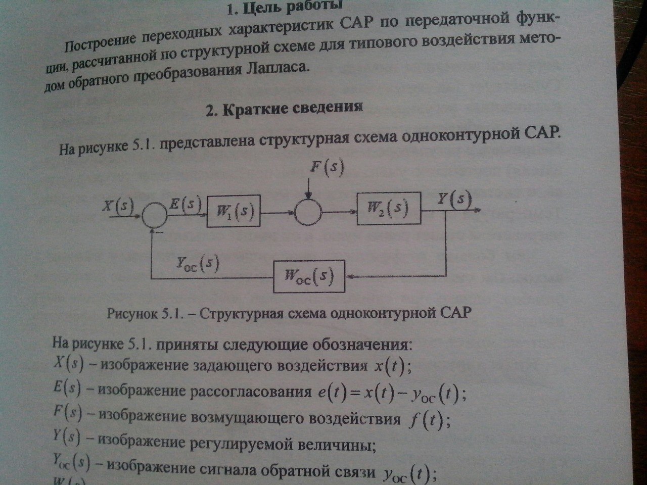 Как называется типовое воздействие имеющее изображение по лапласу 1 s