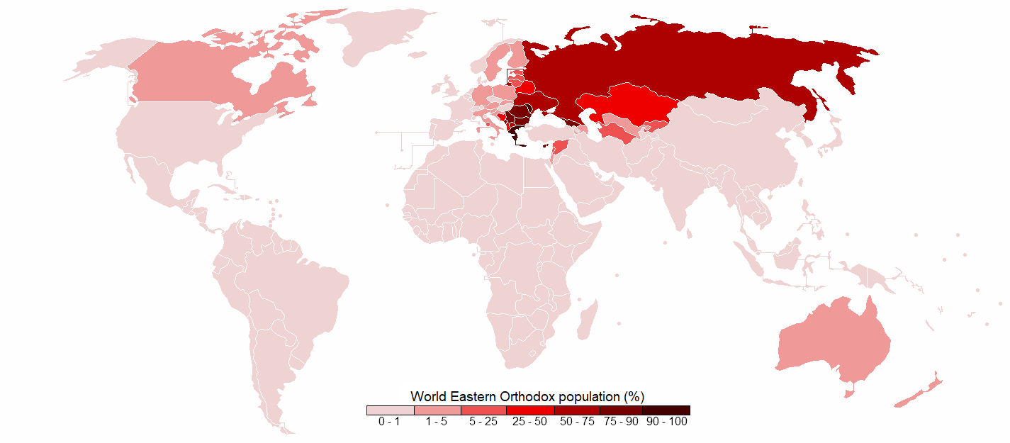 Карта распространения христианства