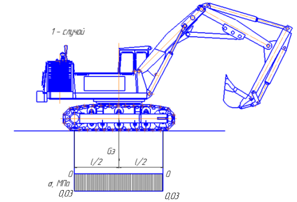Экскаватор на чертеже